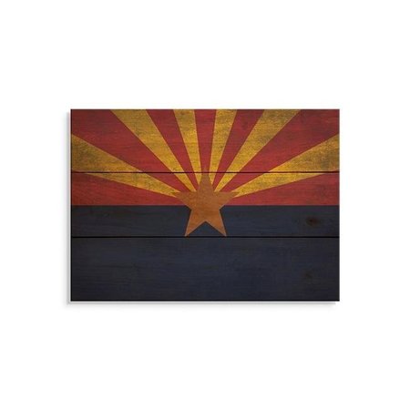 WILE E. WOOD Wile E. Wood FLAZ-1511 15 x 11 in. Arizona State Flag Wood Art FLAZ-1511